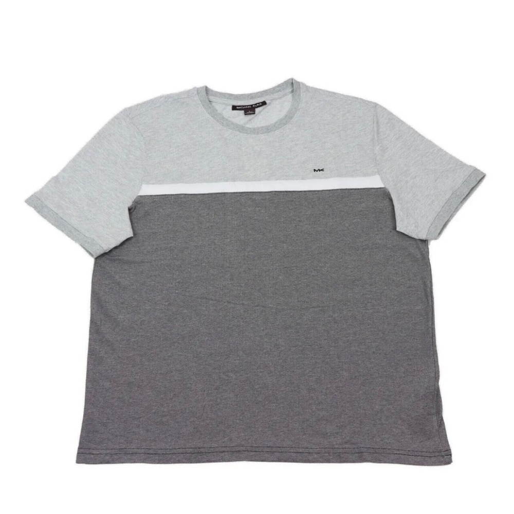 NWT Michael Kors Men's Embroidered Logo T-Shirt Size L Gray/Black